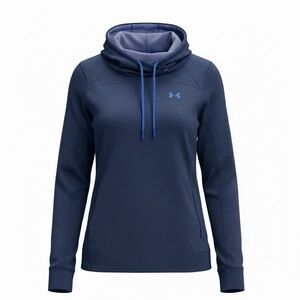 Under Armour Navy Blue Funnel Neck Pullover Sweatshirt Large Zipper Pocket